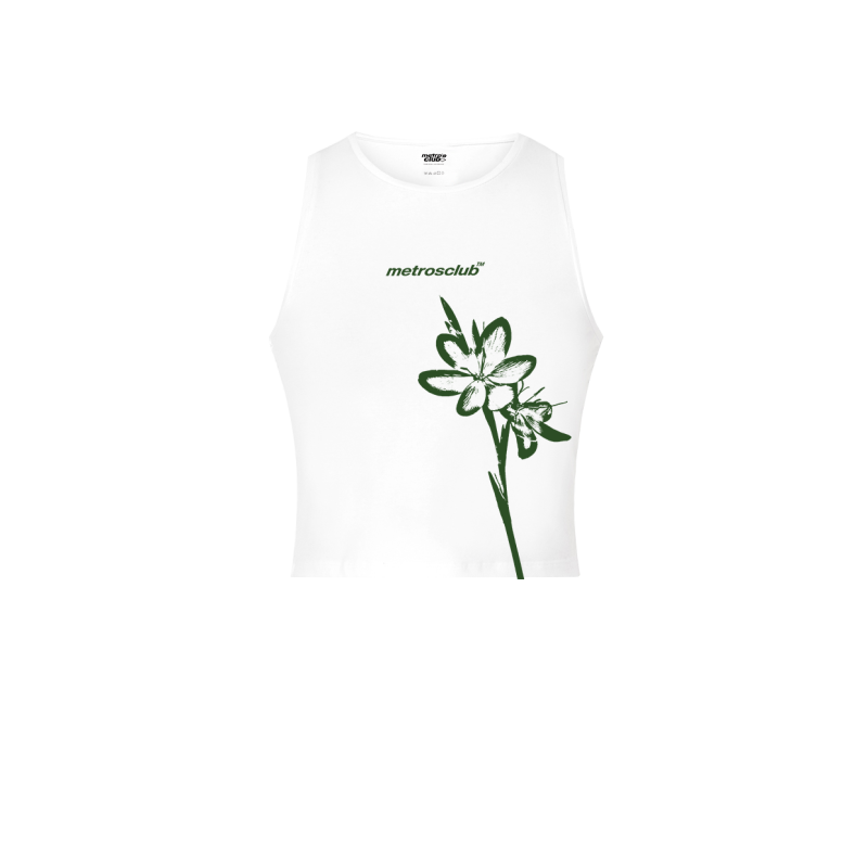 FLOWER WHITEGREEN TOP